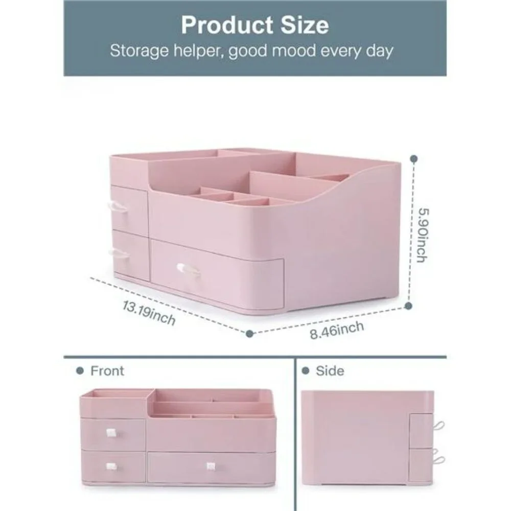 Large Makeup Organizer with Drawers Vanity Storage for Bathroom Countertop